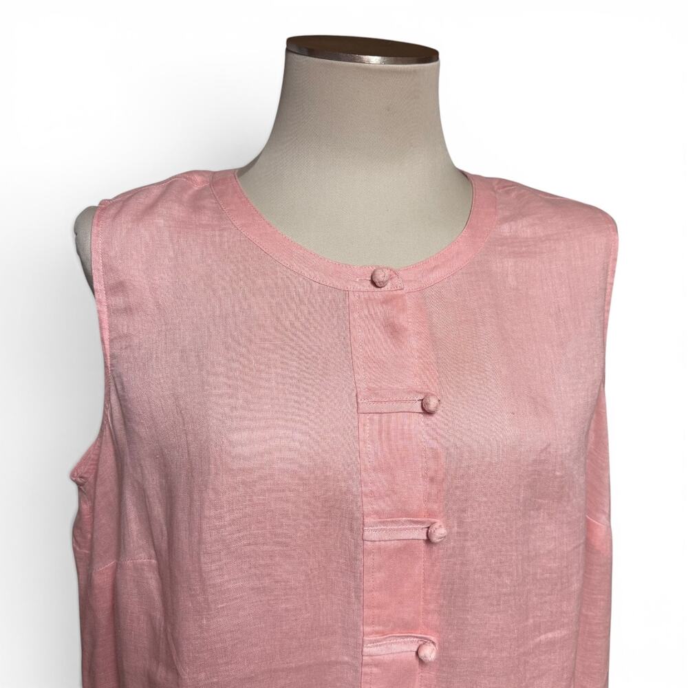 J.Jill Love Linen Sleeveless Blouse Top Pink Petite XL - Picture 2 of 6